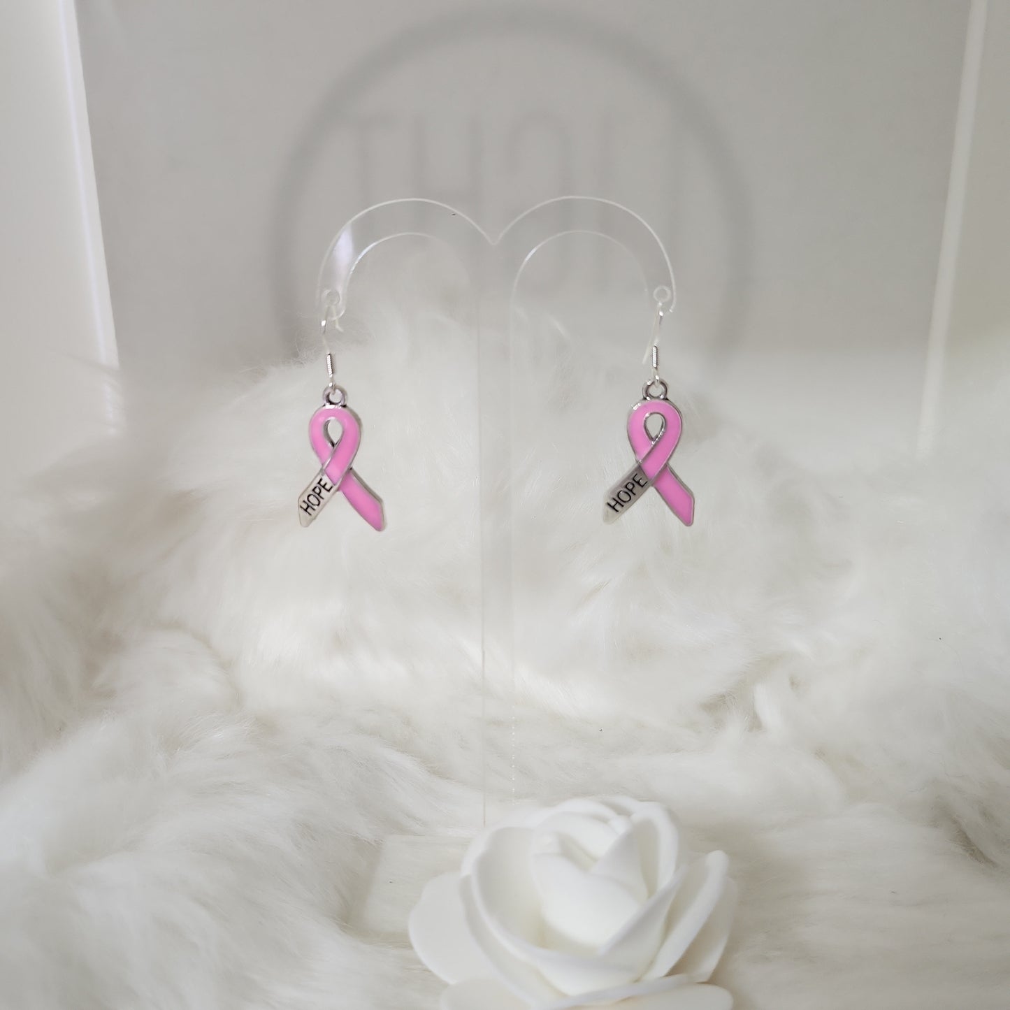 Boucles d’oreilles octobre rose