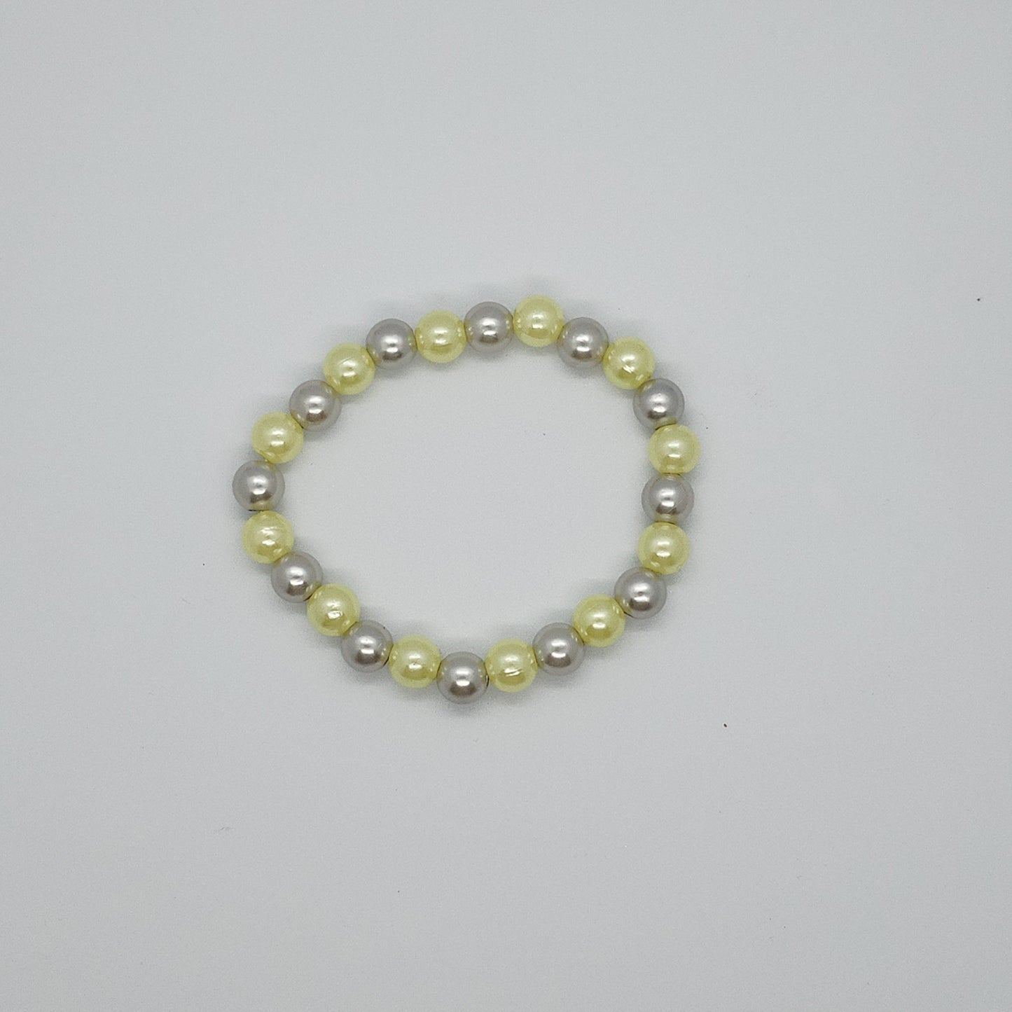 Bracelet élastique vert et gris