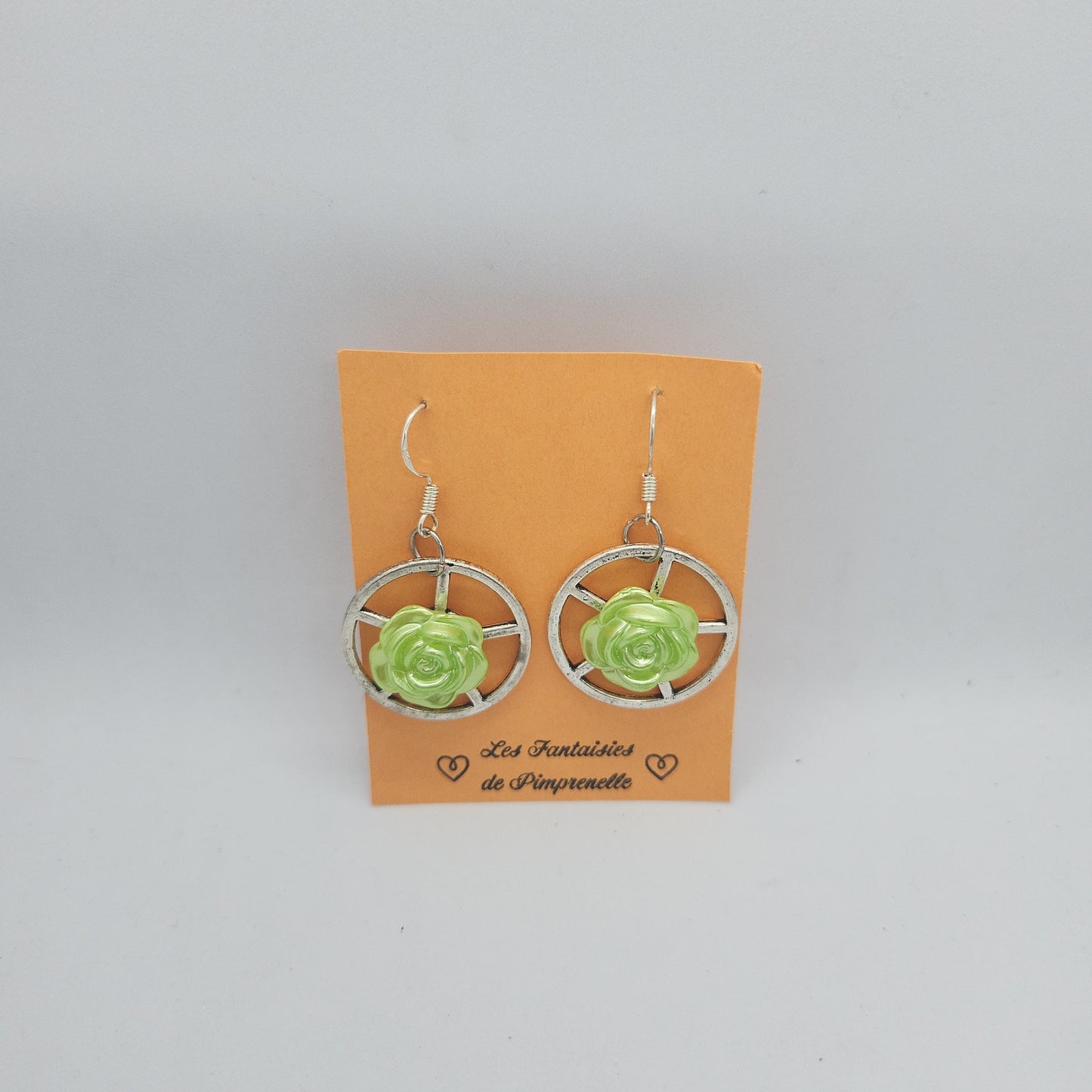 Boucles d’oreilles fleur verte