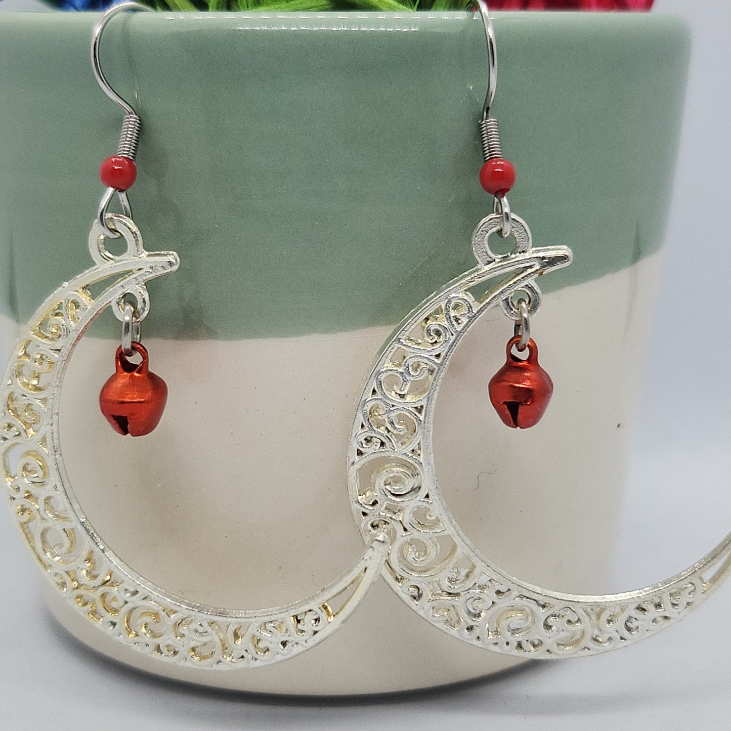 Boucles d’oreilles Lune rouge
