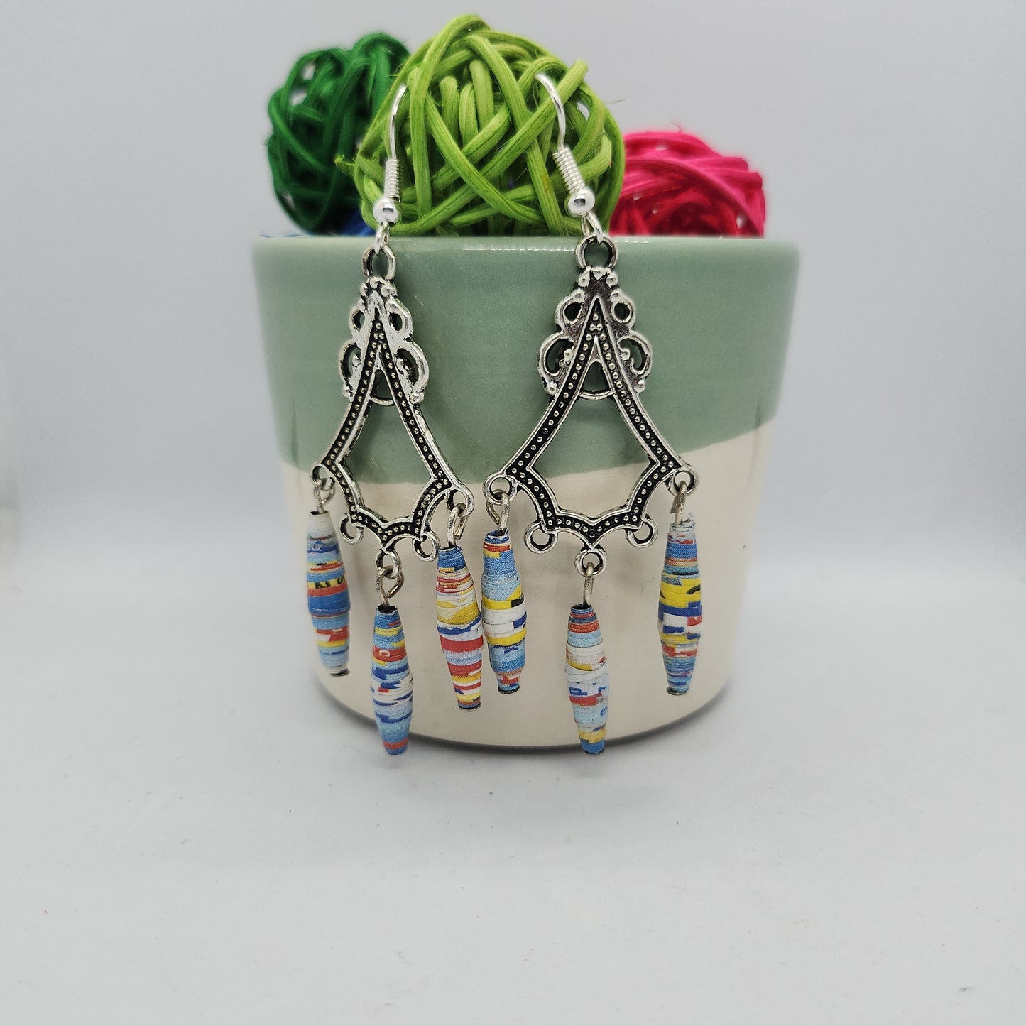 Boucles d'oreilles perles en papier