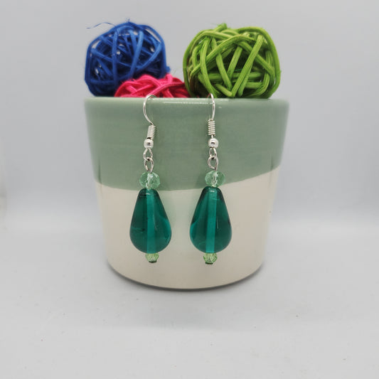 Boucles d’oreilles en verre vertes