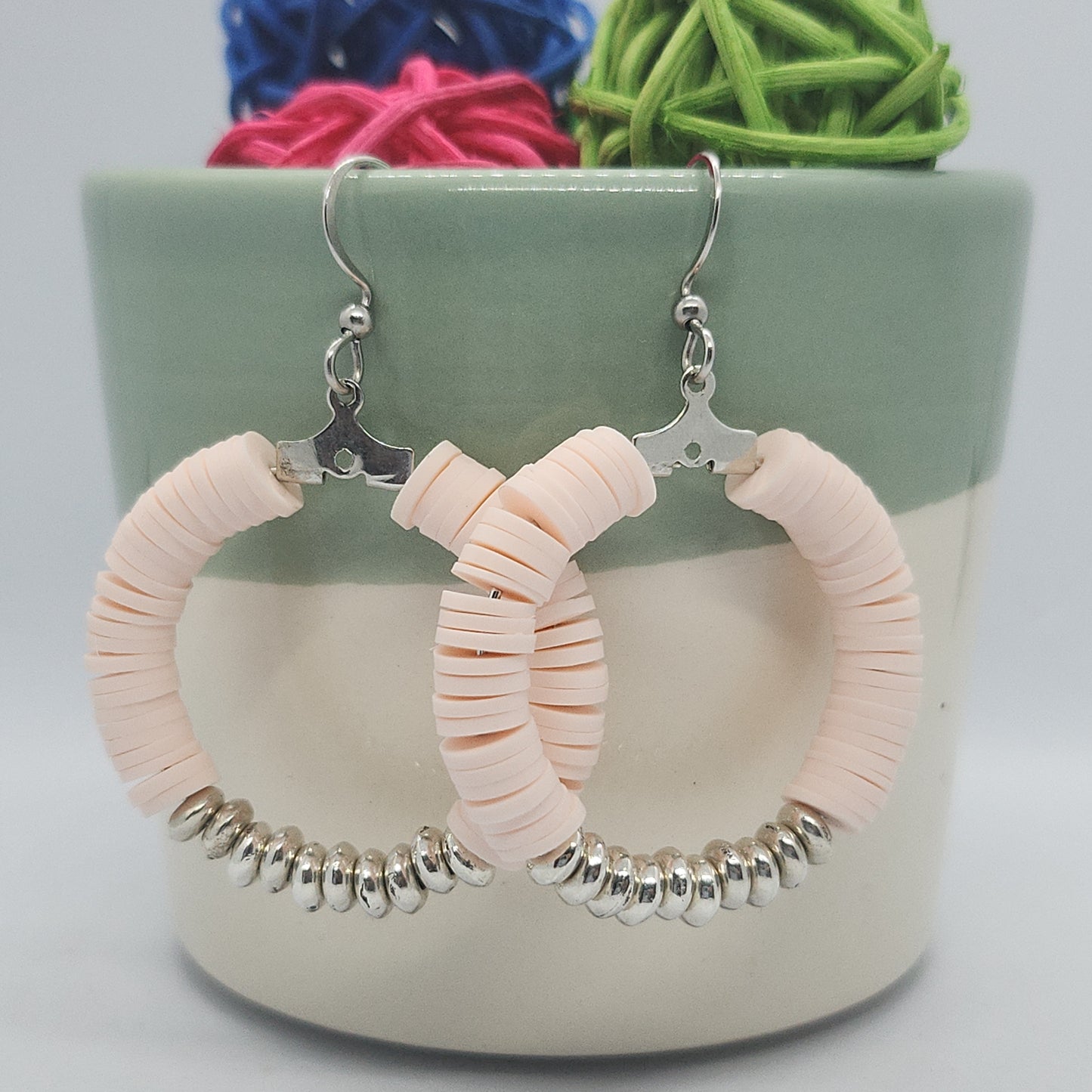 Boucles d’oreilles créoles Perles heishi