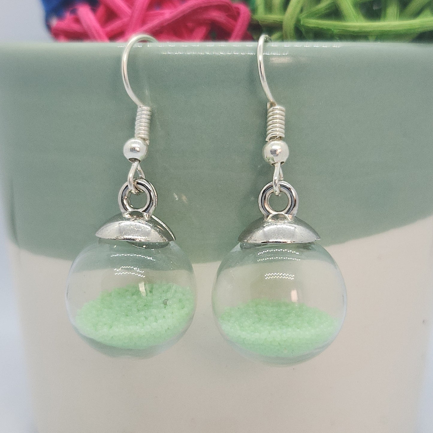 Boucles d’oreilles boule en verre