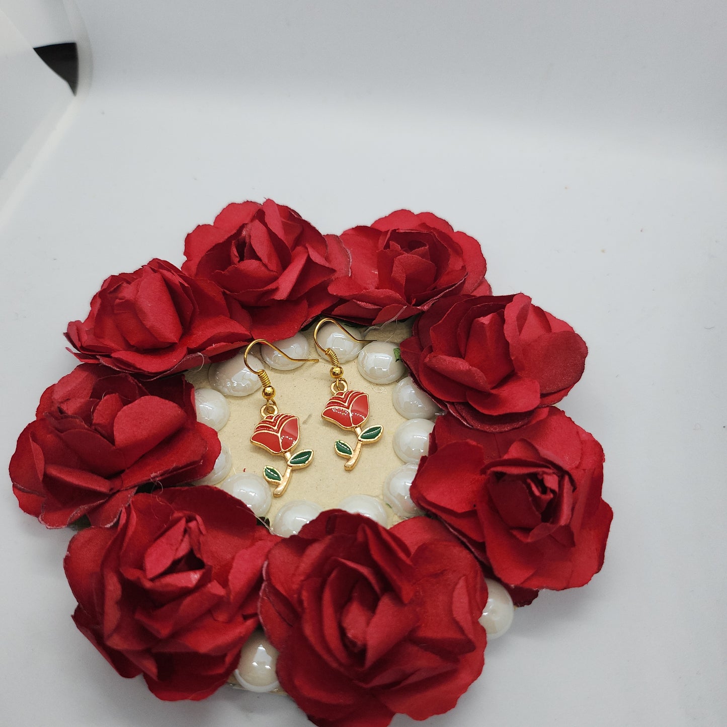 Boucles d’oreilles rose rouge