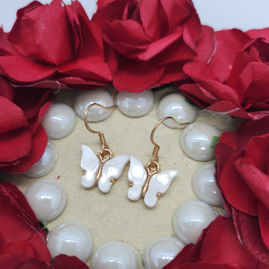 Boucles d’oreilles papillons blanc
