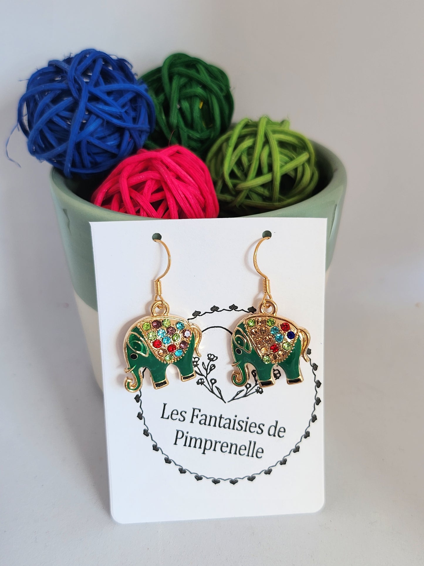Boucles d’oreilles éléphants