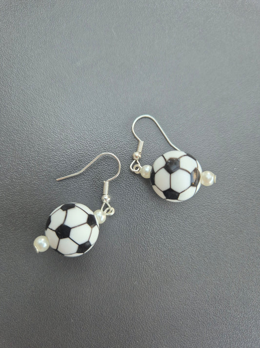 Boucles d’oreilles ballon de foot