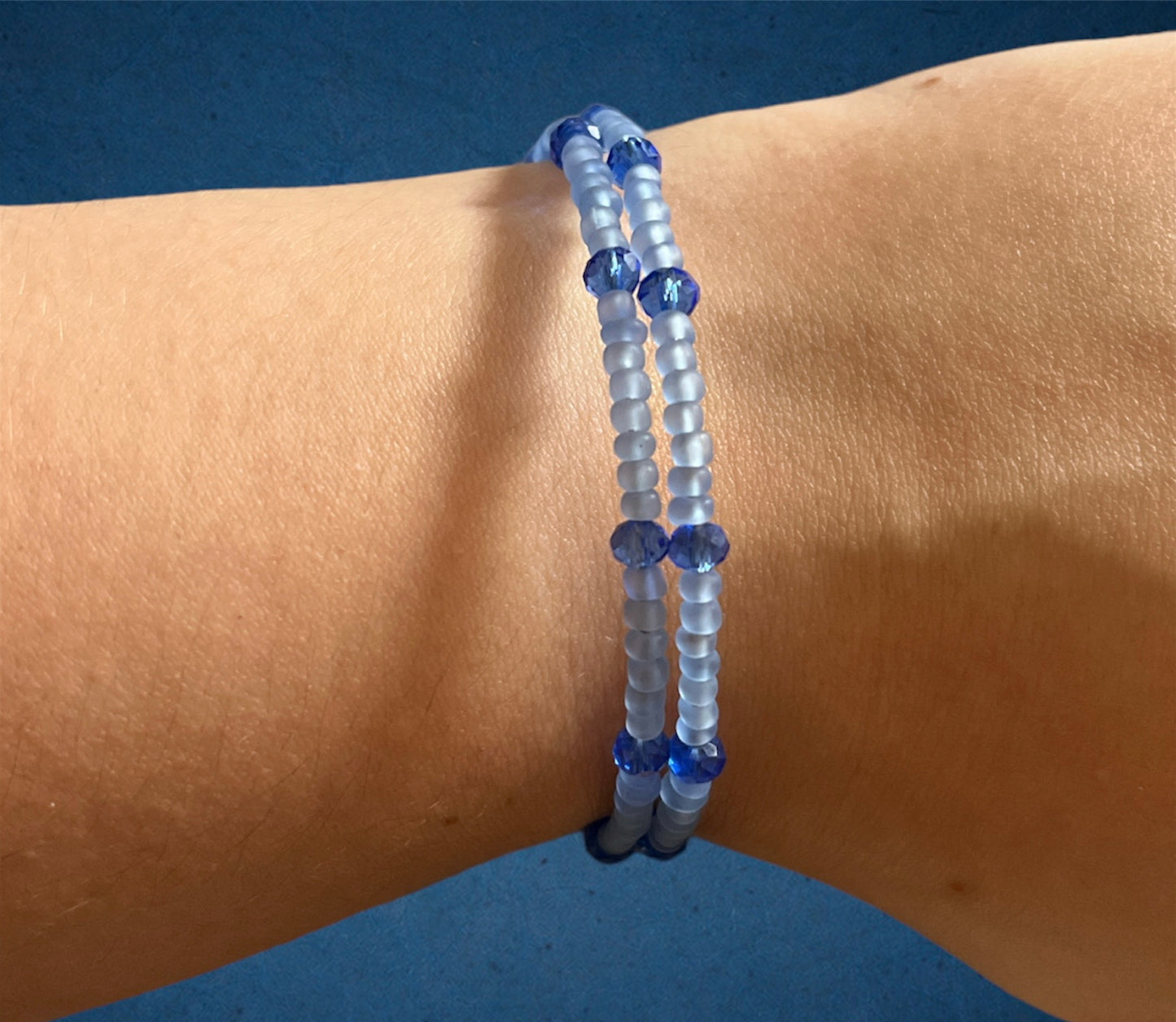 Bracelet perles bleu