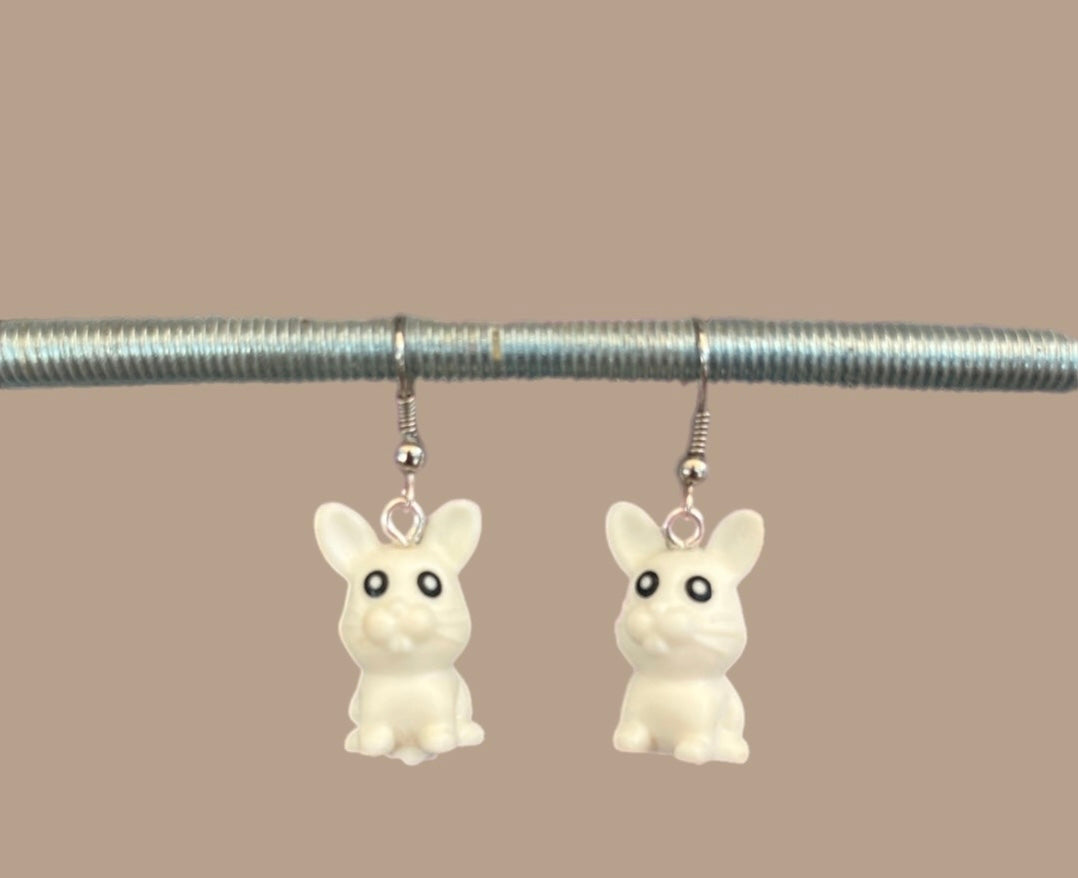 Boucles d'oreilles lapin blanc