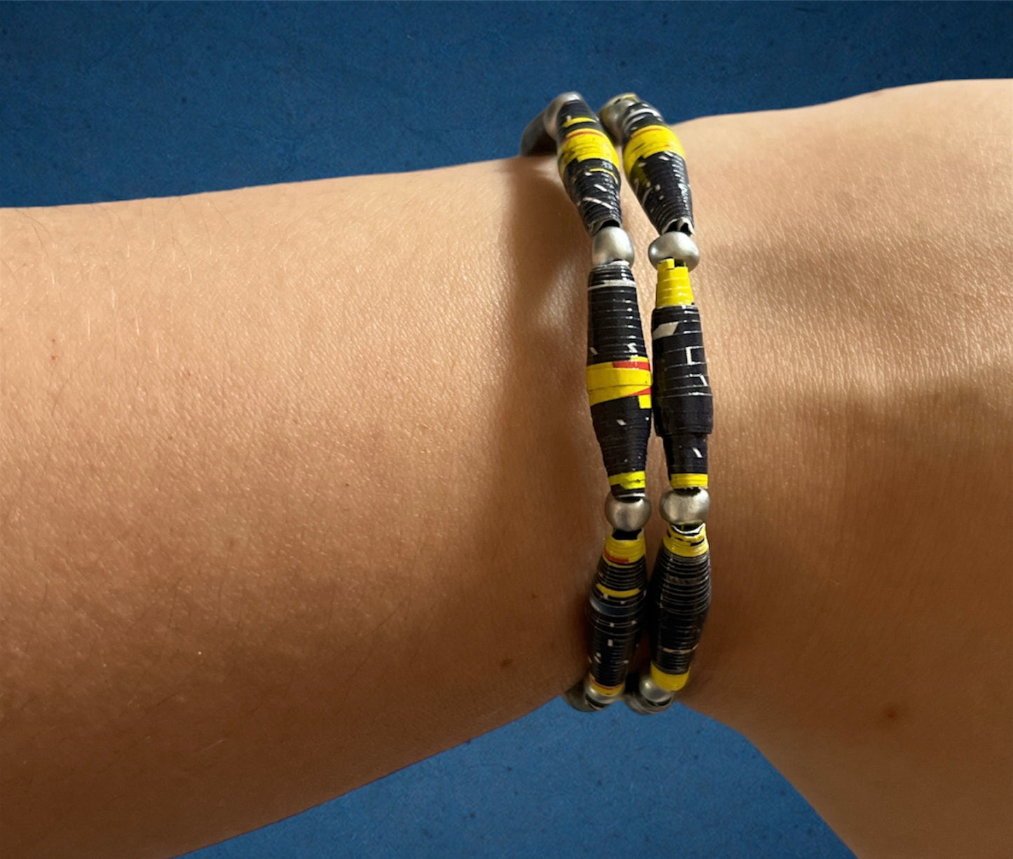 Bracelet multi rang perles papier