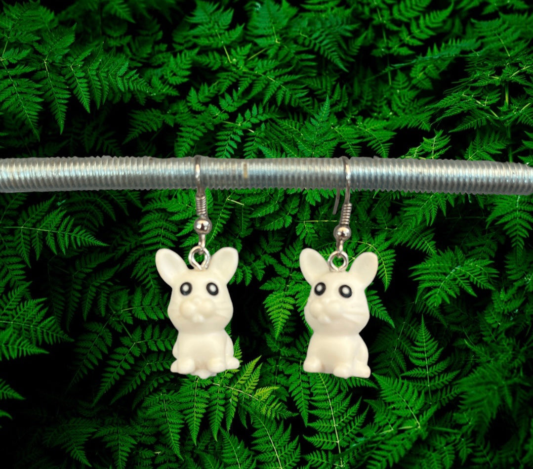 Boucles d'oreilles lapin blanc