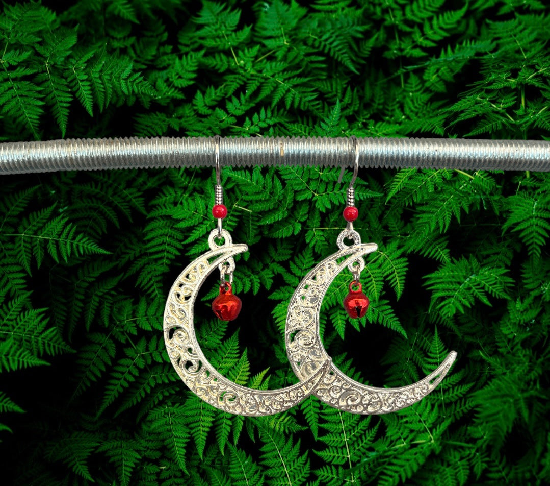 Boucles d’oreilles Lune rouge