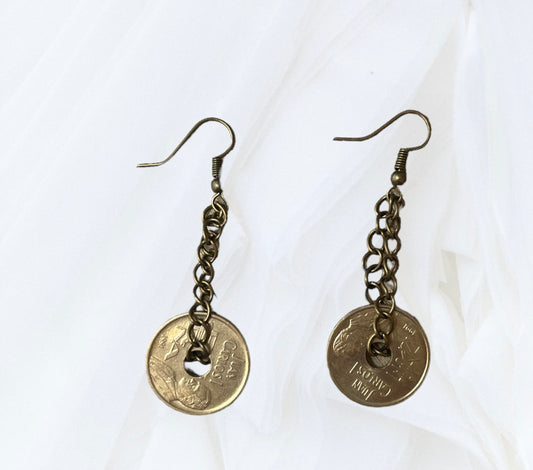 Boucles d’oreilles pièces de monnaie