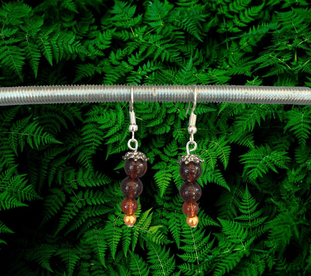 Boucles d'oreilles marron