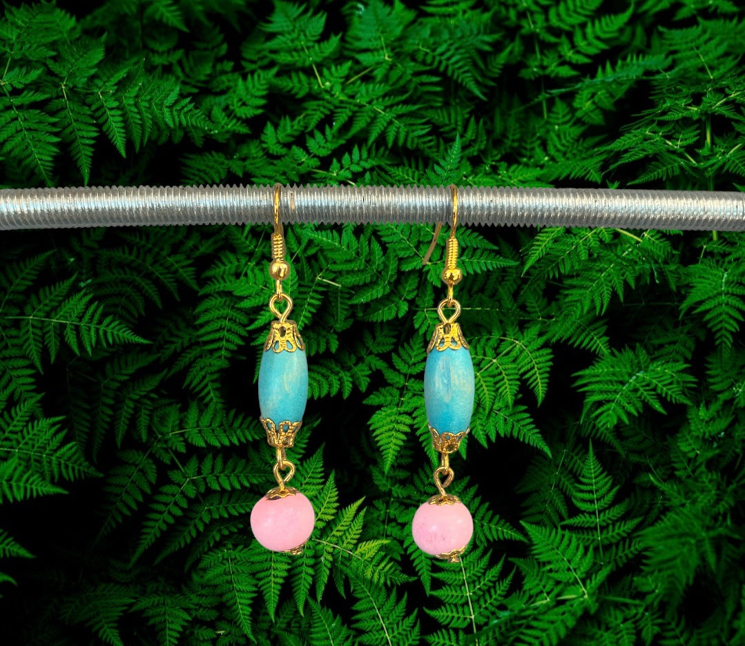 Boucles d'oreilles perles en bois