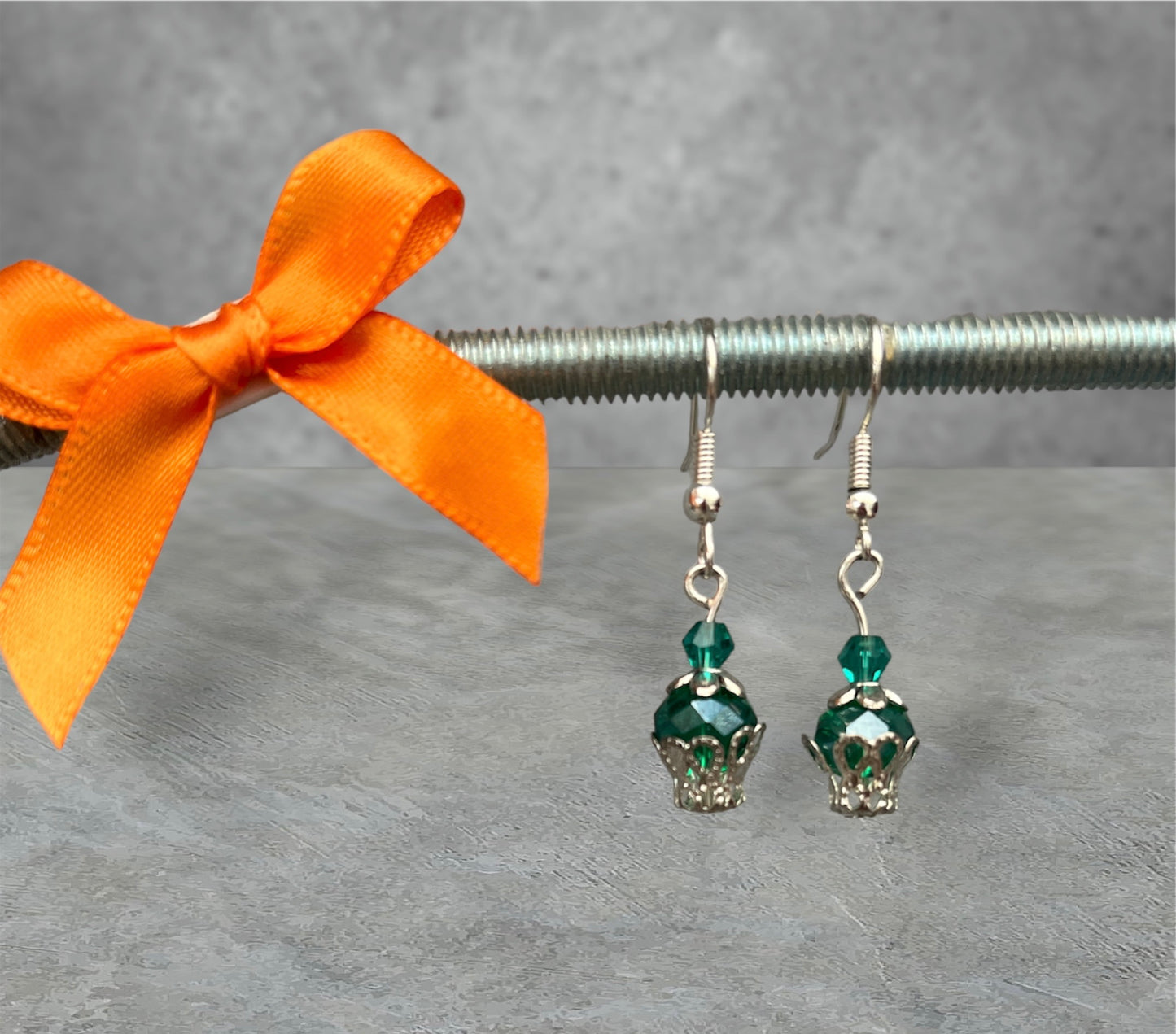 Boucles d’oreilles perles cristal vertes