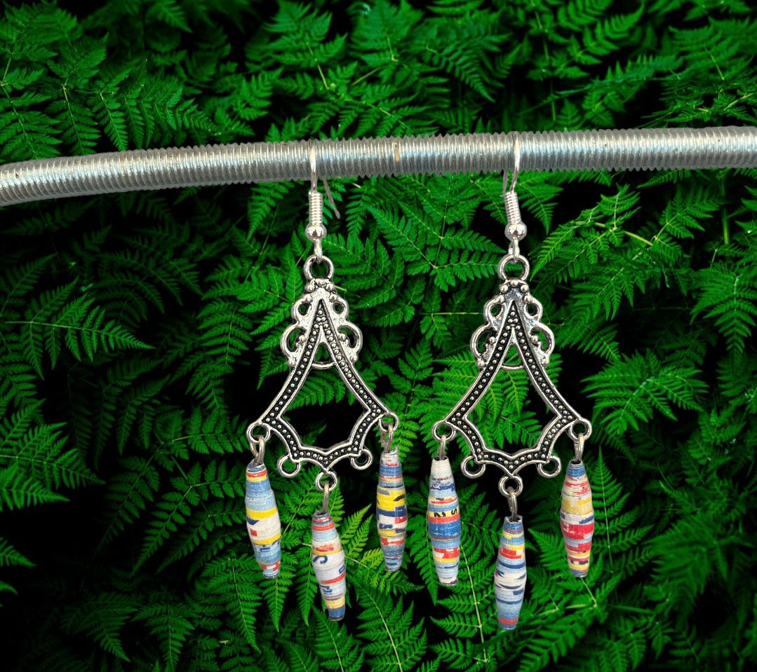 Boucles d'oreilles perles en papier
