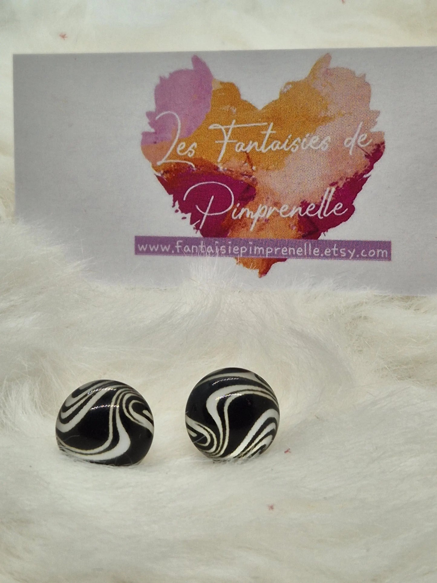 Boucles d'oreilles puces cabochon