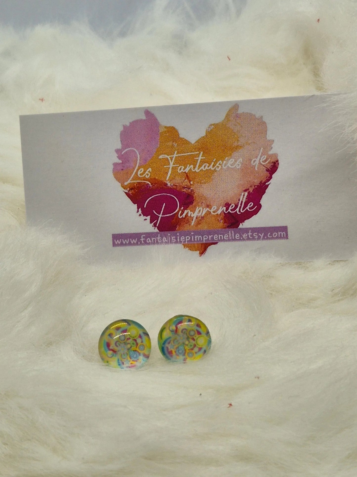 Boucles d'oreilles puces cabochon