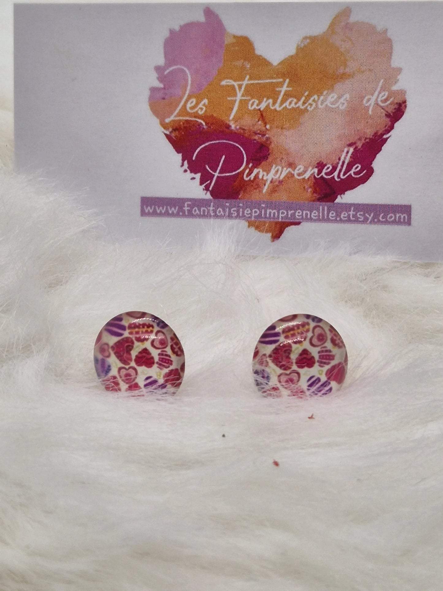 Boucles d'oreilles puces cabochon