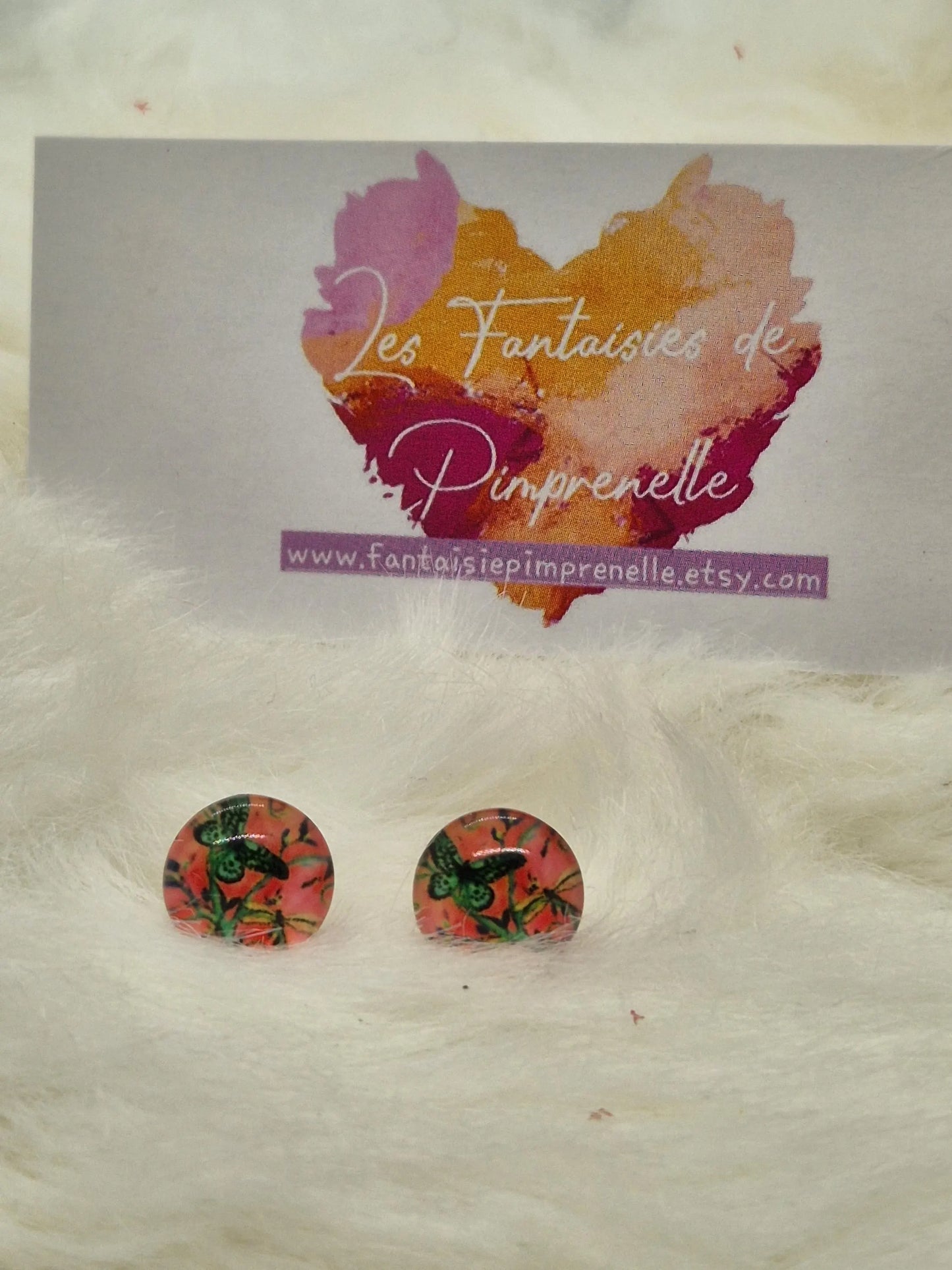Boucles d'oreilles puces cabochon