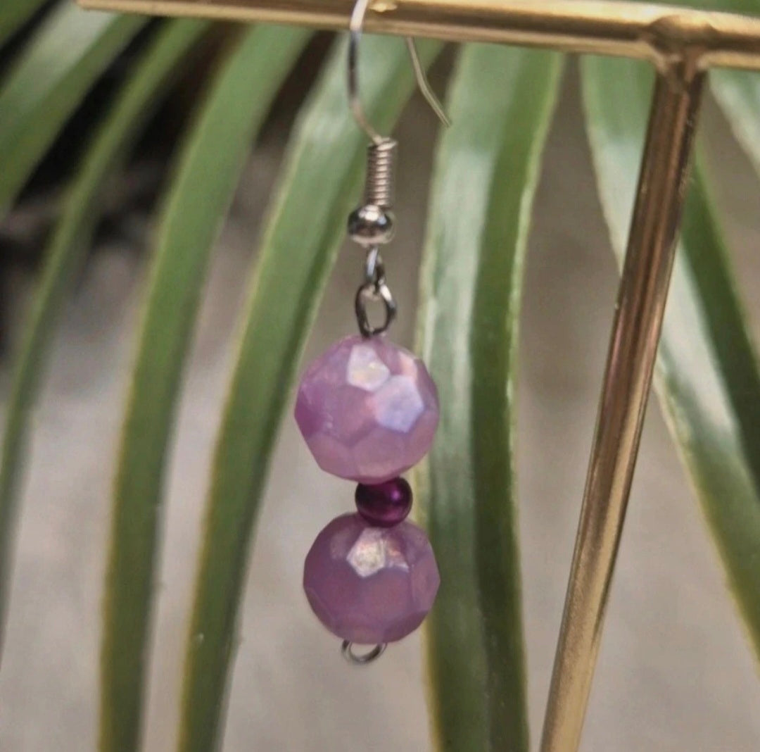 Boucles d’oreilles Perles violettes 💜✨ #Bijoux #Perles #Mode