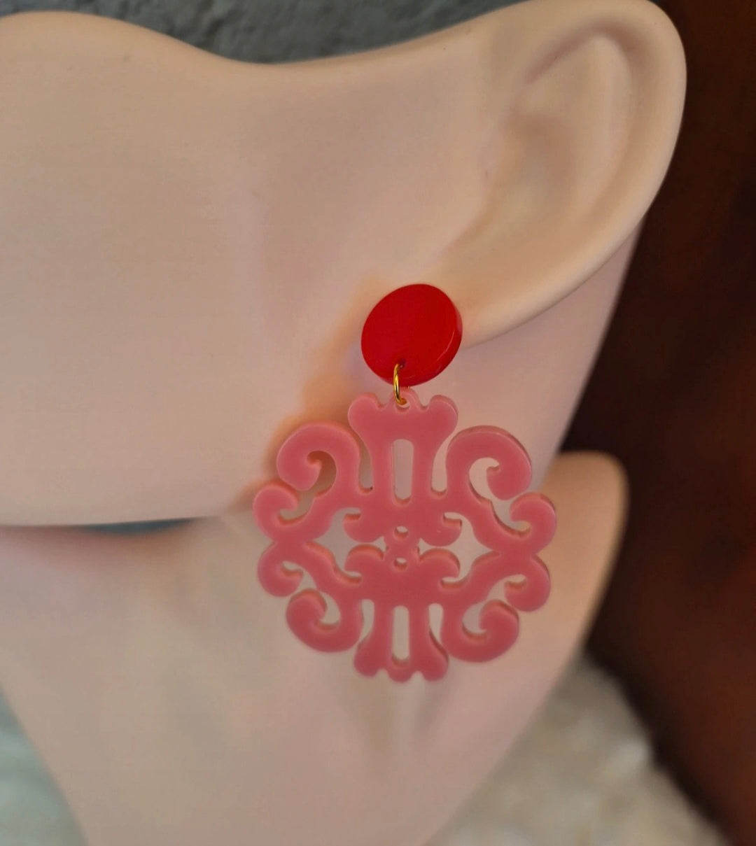 Boucles d’oreilles rose et rouge 💖❤️ #Bijoux #Mode #Accessoires