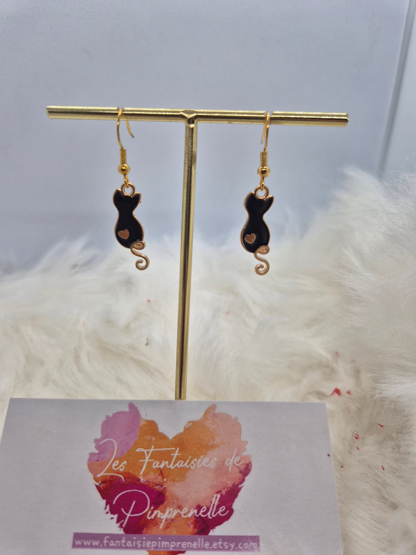 Boucles d'oreilles chat au choix