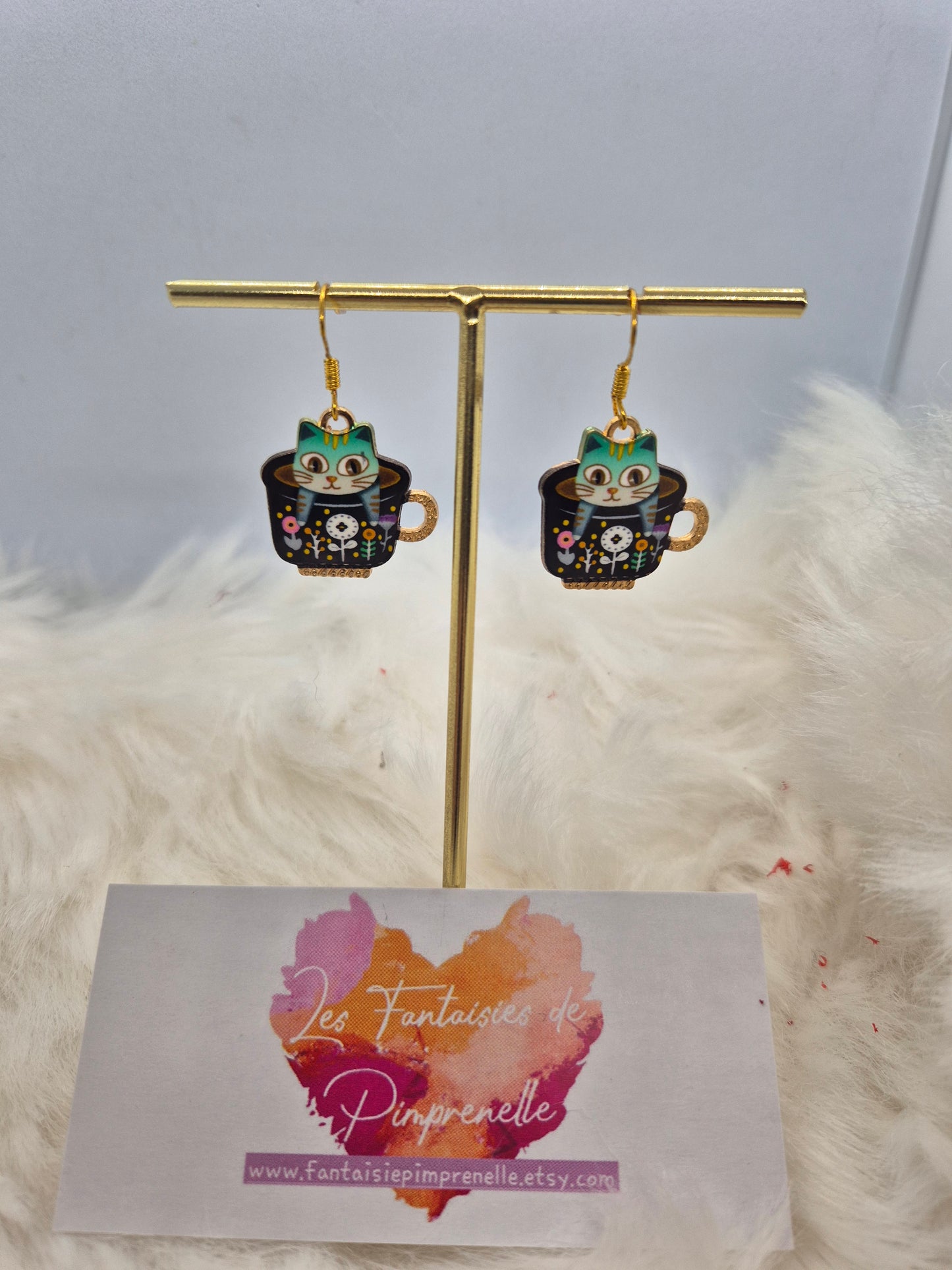 Boucles d'oreilles chat au choix