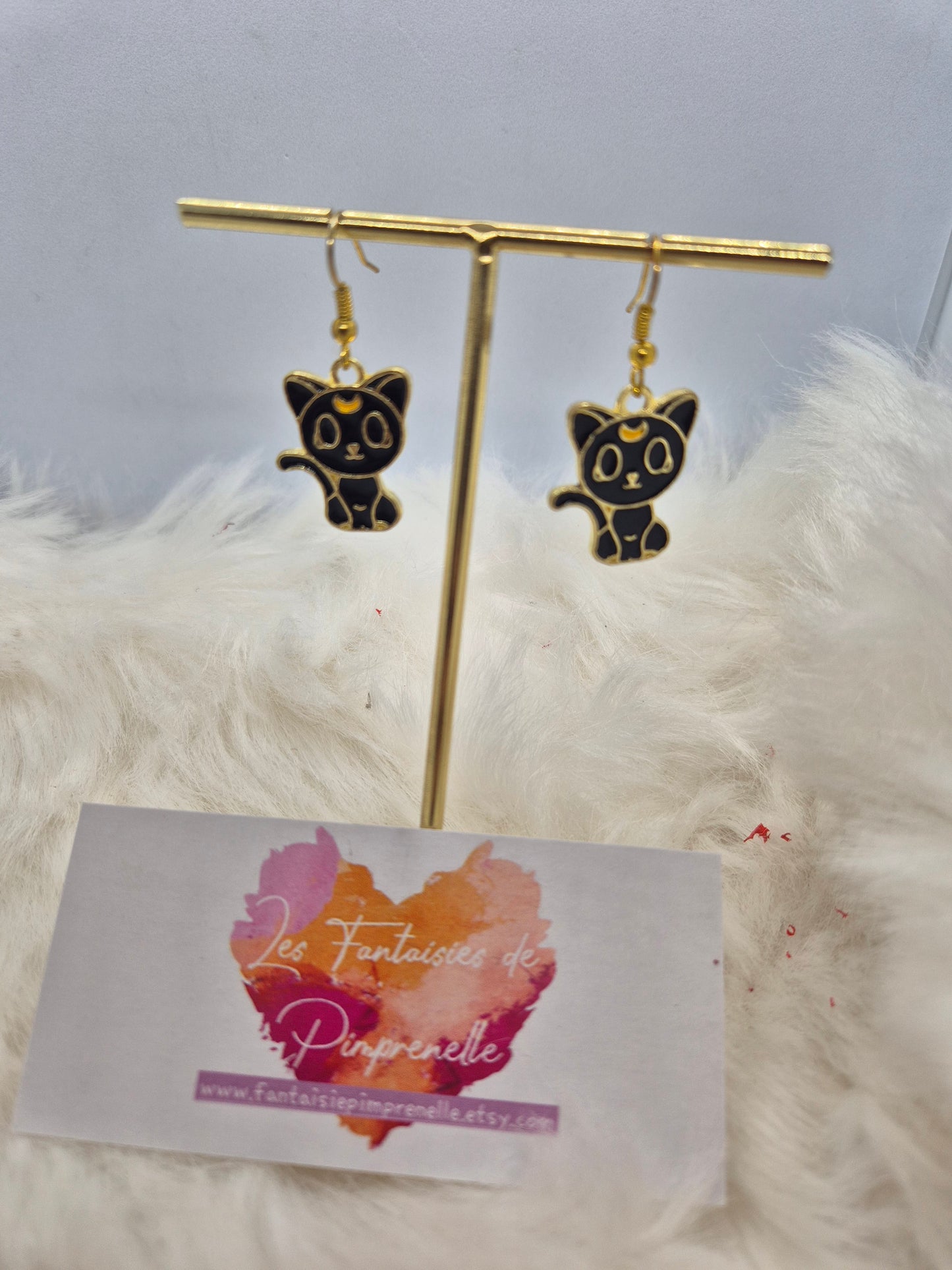 Boucles d'oreilles chat au choix