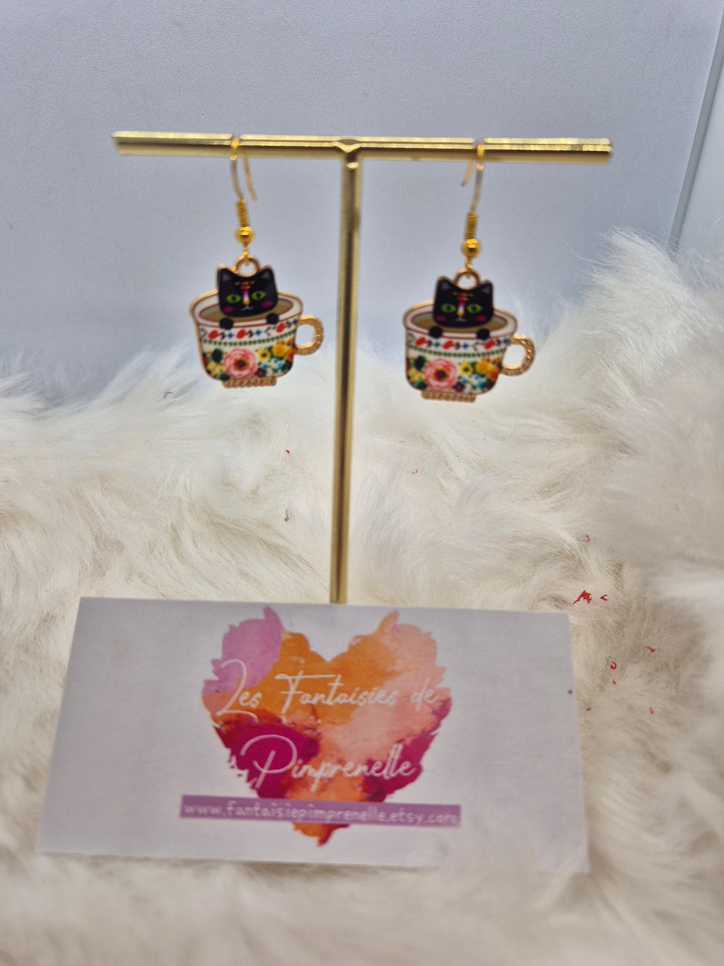 Boucles d'oreilles chat au choix
