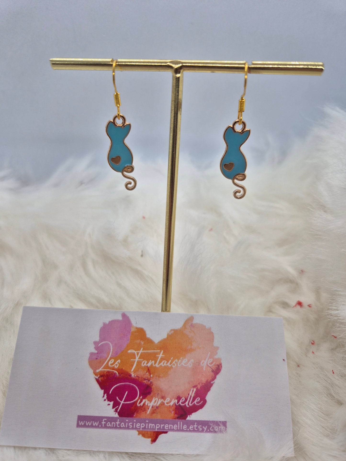 Boucles d'oreilles chat au choix