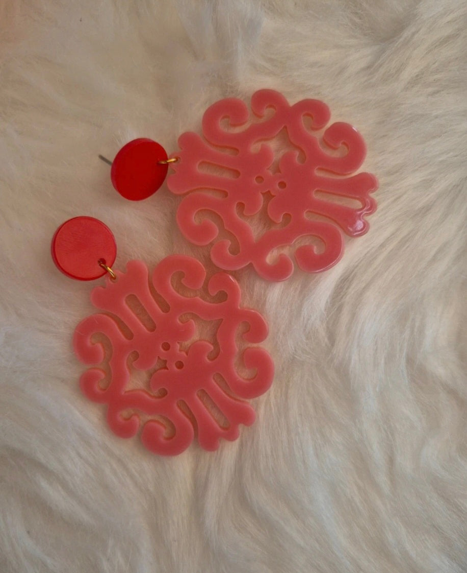 Boucles d’oreilles rose et rouge 💖❤️ #Bijoux #Mode #Accessoires