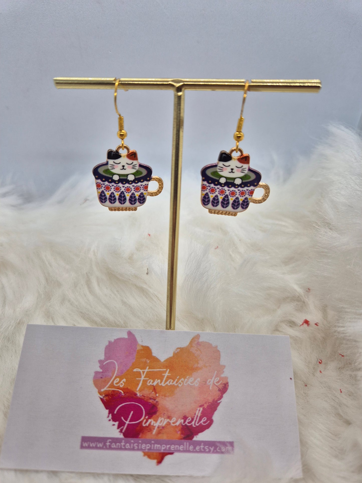 Boucles d'oreilles chat au choix