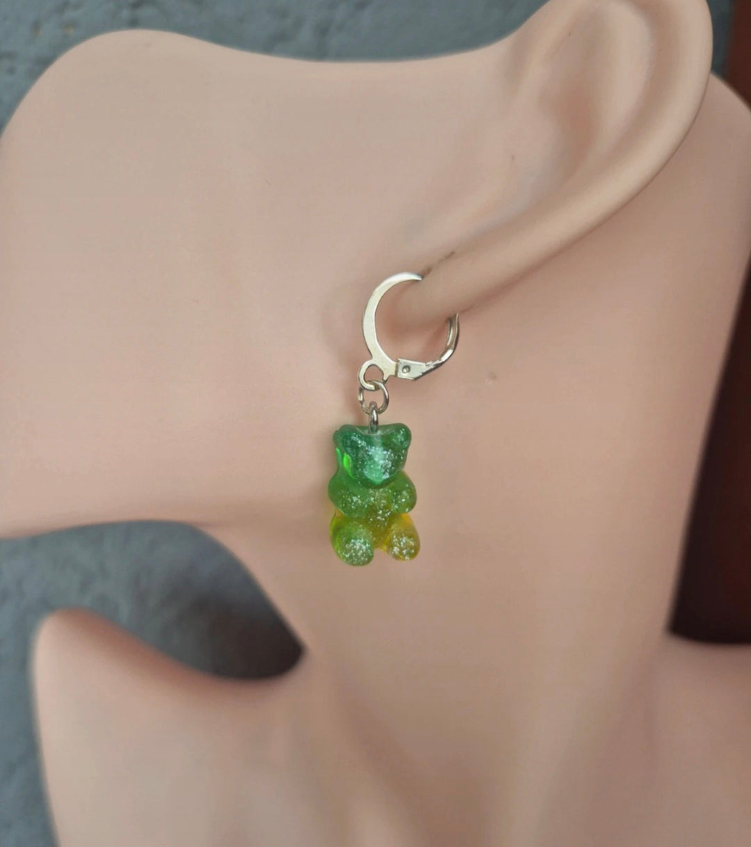 Boucles d'oreilles nounours vert et jaune 🧸💚💛 #Bijoux #Nounours #Couleurs