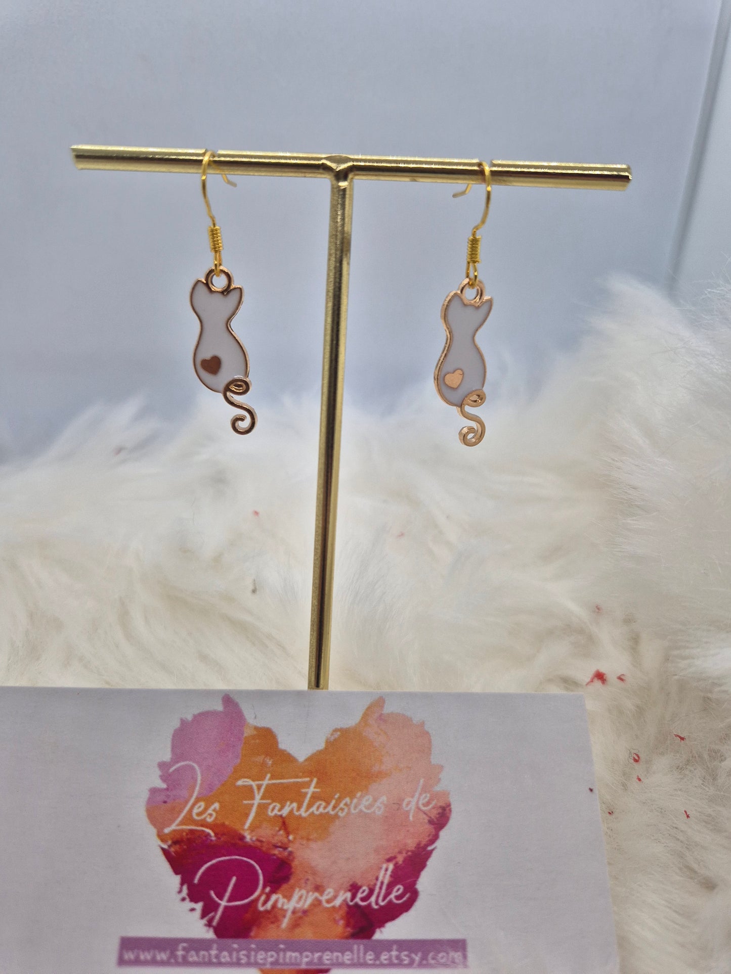 Boucles d'oreilles chat au choix