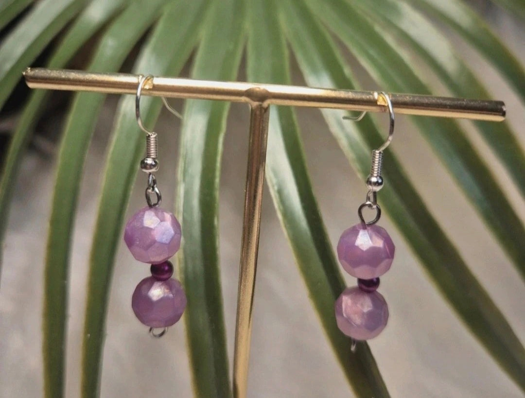 Boucles d’oreilles Perles violettes 💜✨ #Bijoux #Perles #Mode