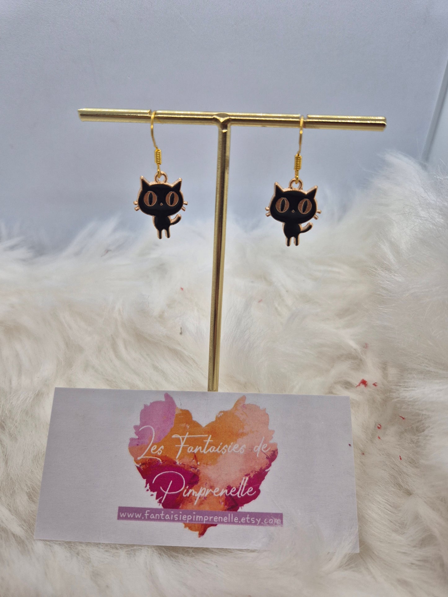 Boucles d'oreilles chat au choix