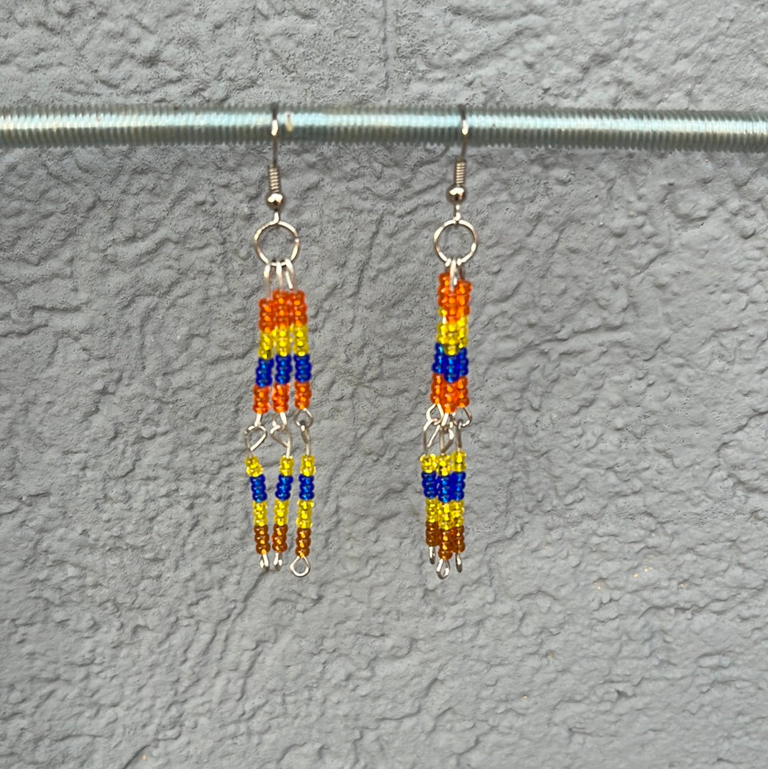 Boucles d’oreilles perles rocailles multicolores