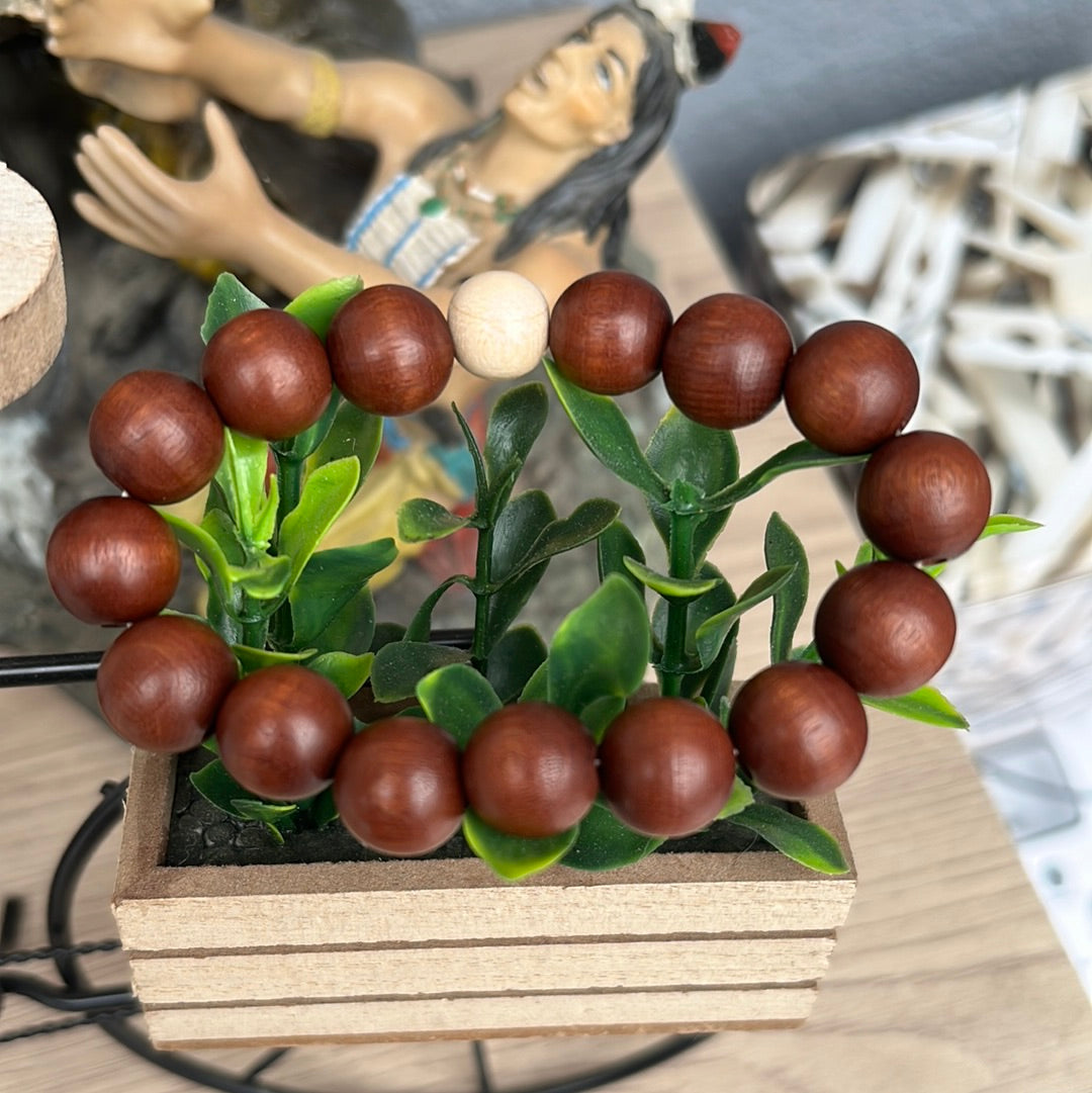 Bracelet élastique perles en bois