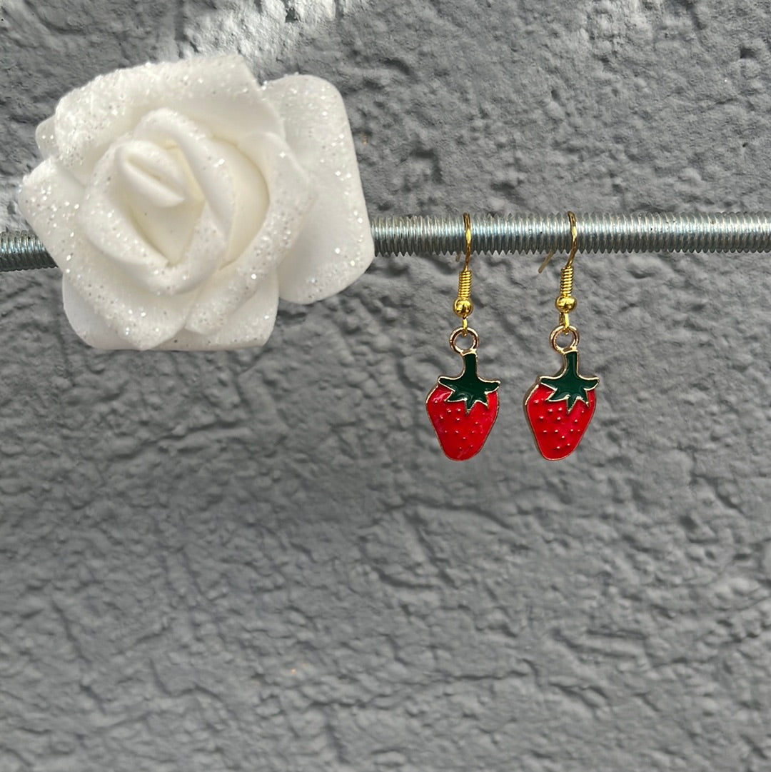 Boucles d’oreilles fraise