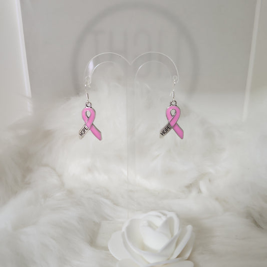 Boucles d’oreilles octobre rose