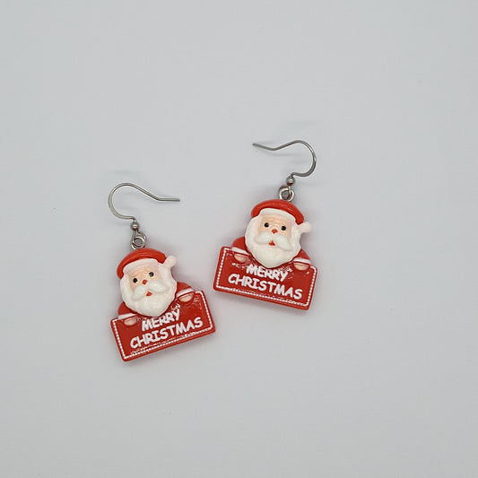 Boucles d'oreilles Père Noël Merry Christmas