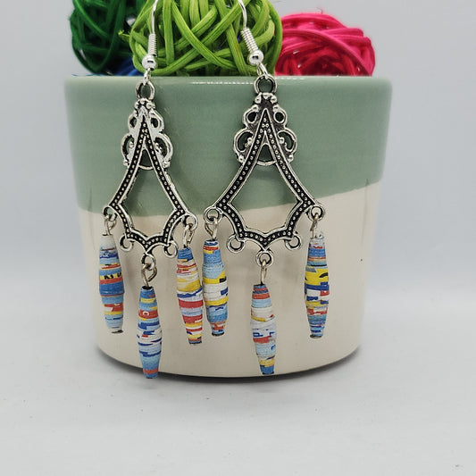 Boucles d'oreilles perles en papier
