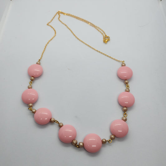 Collier rose et doré