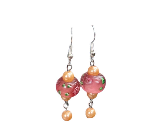 Boucles d'oreilles perles en verre