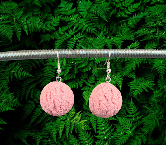 Boucles d'oreilles boule de glace rose