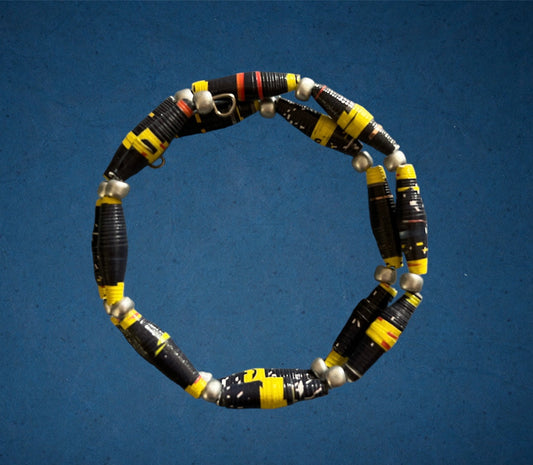 Bracelet multi rang perles papier