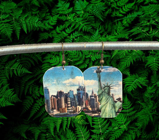 Boucles d'oreilles New York en papier